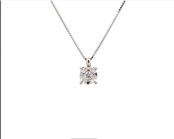 Collana Promesse Donna in Oro bianco Diamante 0.01 Ct PNDISCO1 - PNDISCO1